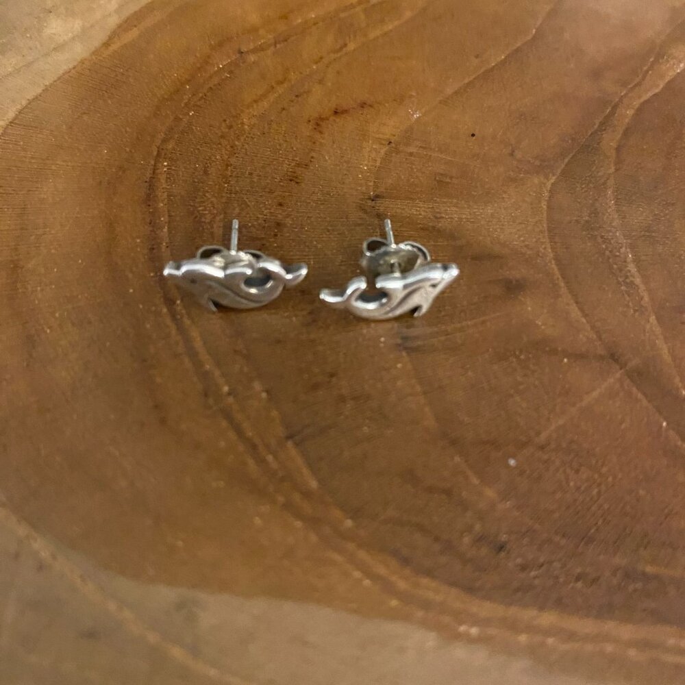 RETIRED James Avery Dolphin Stud Earrings, Sterling Silver